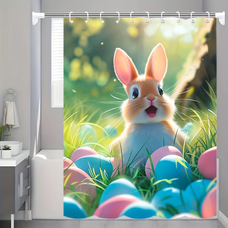 A Colorful Easter Bunny Shower Curtain Made Of Durable Polyester Material,Easy To Care For Waterproof Perfect For Bathroom Decor W60H190(CM)-1 Pcs
A Colorful Easter Bunny Shower Curtain Made Of Durable Polyester Material,Easy To Care For Waterproof Perfect For Bathroom Decor W60H190(CM)-1 Pcs