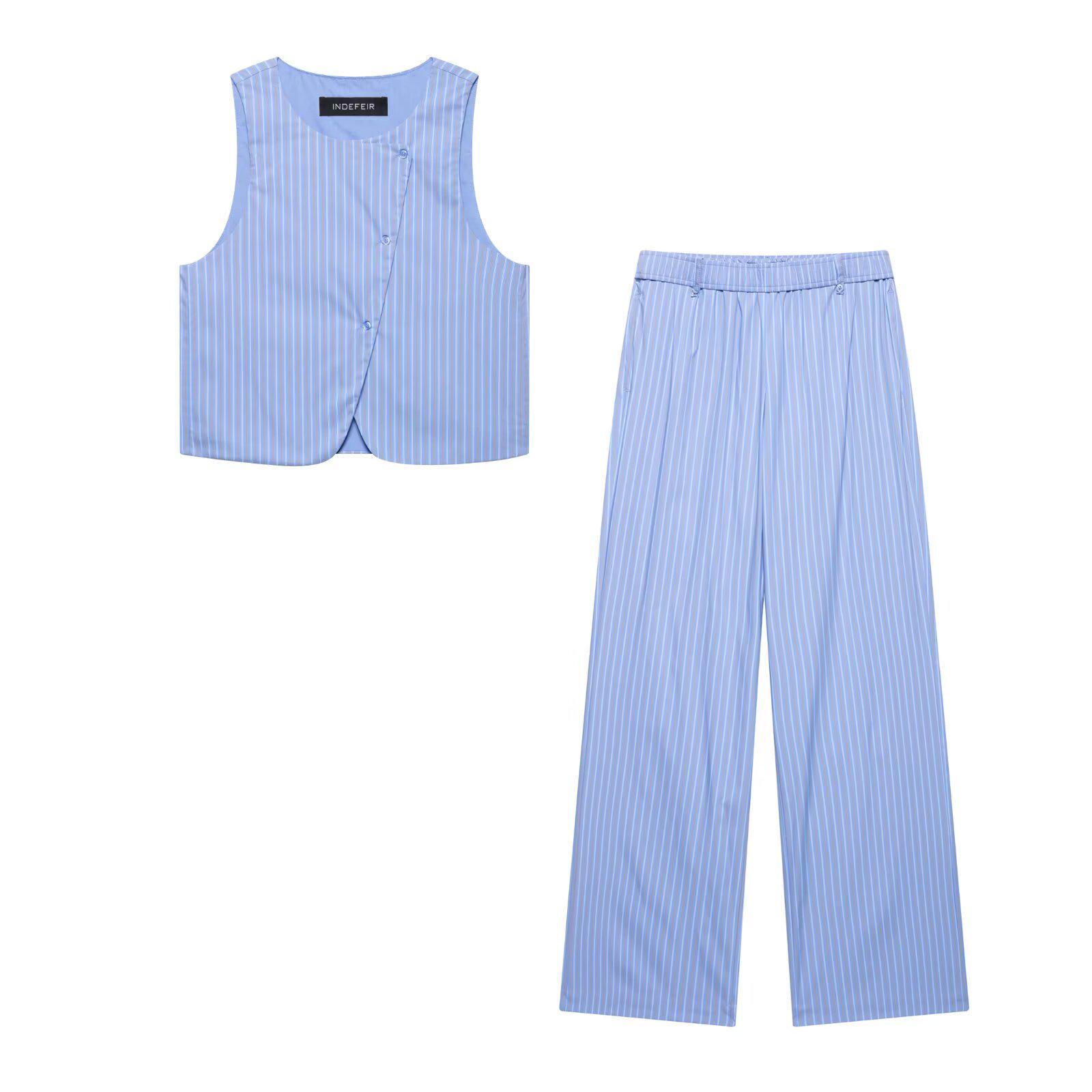 Spring 2025 Women s Striped Vest Top and Straight-Leg Pants Set - European & American Style L
Spring 2025 Women s Striped Vest Top and Straight-Leg Pants Set - European & American Style L