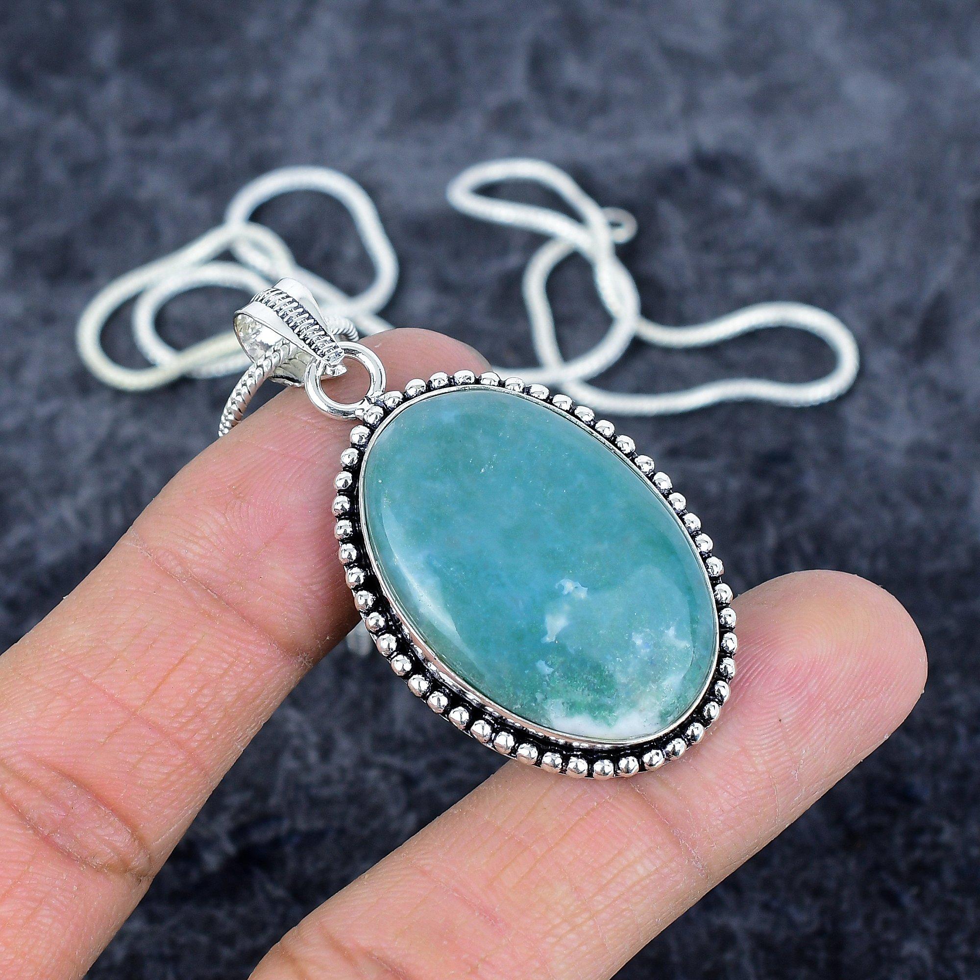 Indian Moss Agate Gemstone 925 Sterling Silver Jewelry Pendant 2.05 M-2916
Indian Moss Agate Gemstone 925 Sterling Silver Jewelry Pendant 2.05 M-2916