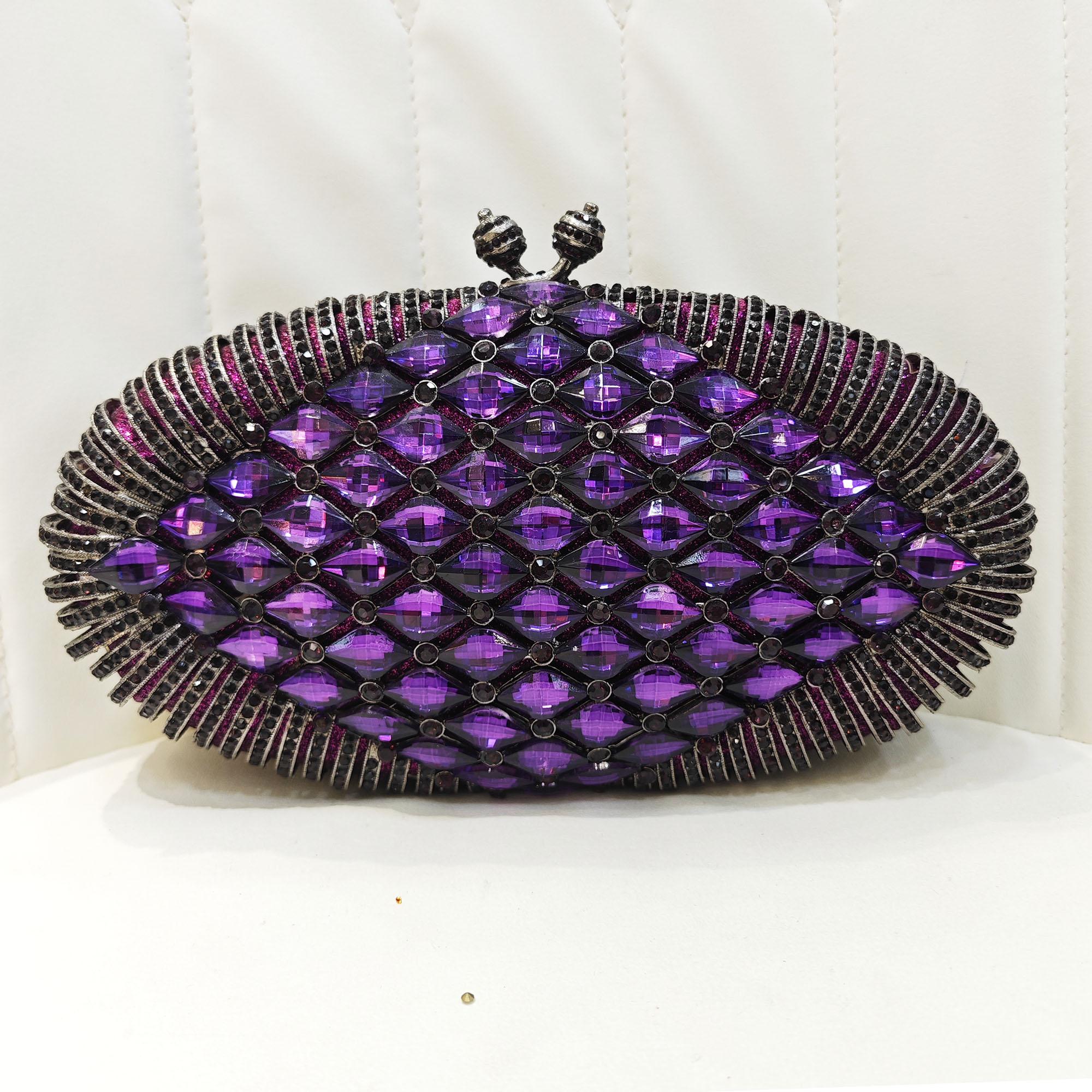New Purple White Rhinestone Evening Bag Clutch Stone Women Diamond Clutches Wedding Bridal Crystal Purses And Party Handbags 18cmX12cmX6cm
New Purple White Rhinestone Evening Bag Clutch Stone Women Diamond Clutches Wedding Bridal Crystal Purses And Party Handbags 18cmX12cmX6cm