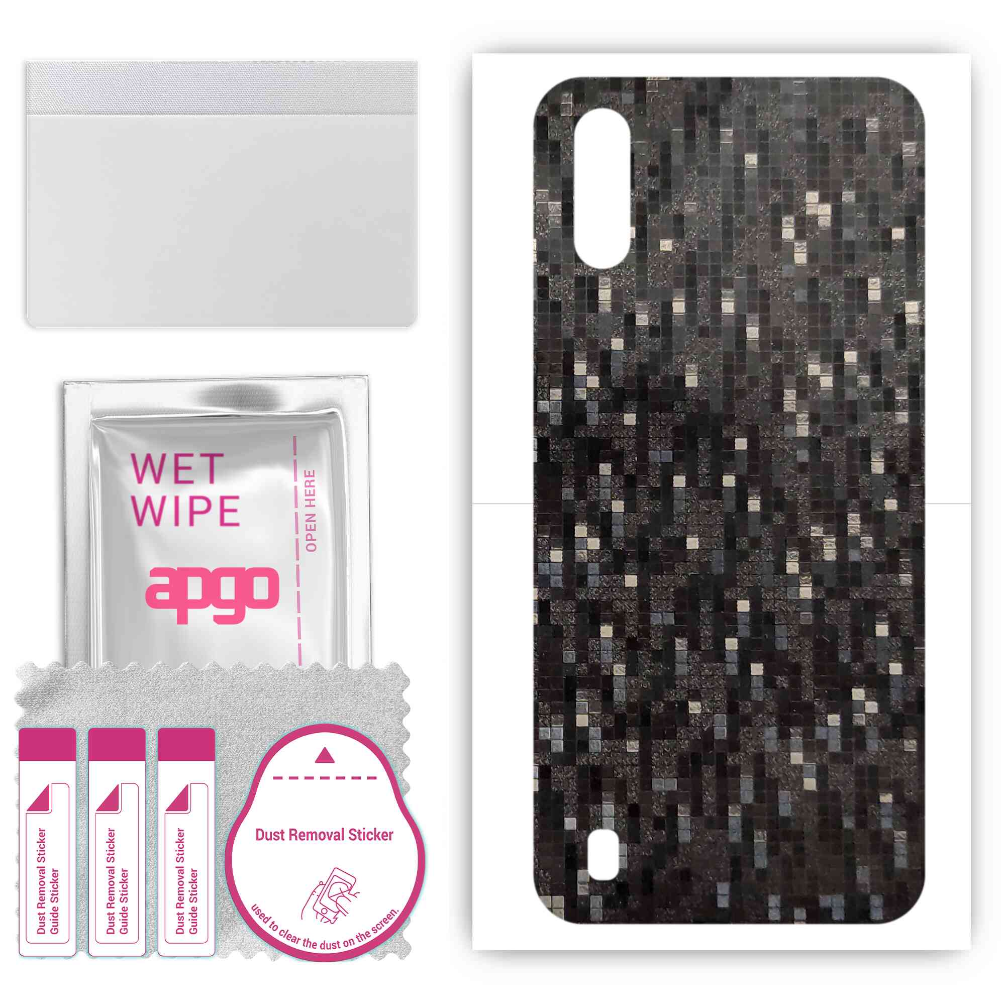 Apgo Protective Skin Sticker for the back compatible with Samsung Galaxy A01, Wrap Film, Foil, Vinyl - Pattern Carbon Black Pixel
Apgo Protective Skin Sticker for the back compatible with Samsung Galaxy A01, Wrap Film, Foil, Vinyl - Pattern Carbon Black Pixel