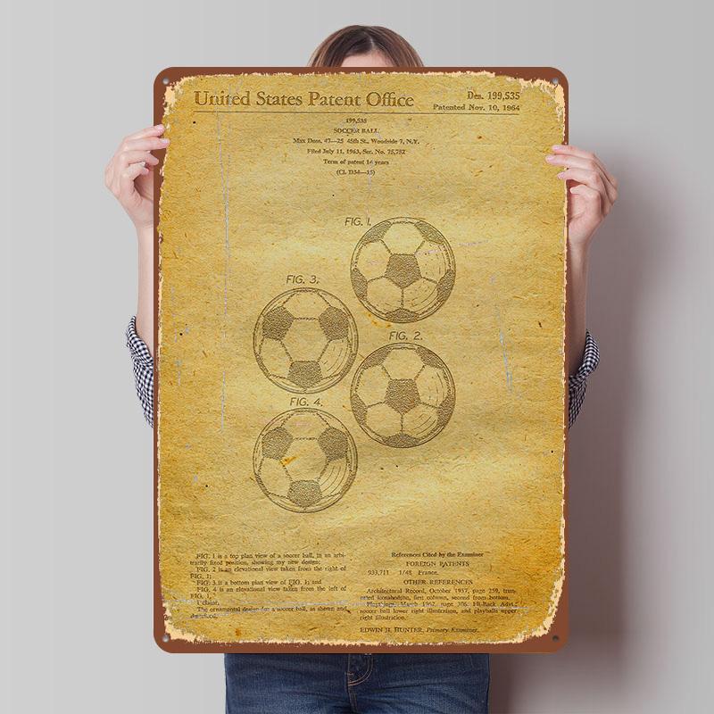 19 Soccer Ball Patent Tin Plaque Poster Customized Wall Art Retro Vintage Metal Signs for Room Office Decor Coffee Bar Wand Deko 7.9x11.8In(20x30cm)
19 Soccer Ball Patent Tin Plaque Poster Customized Wall Art Retro Vintage Metal Signs for Room Office Decor Coffee Bar Wand Deko 7.9x11.8In(20x30cm)