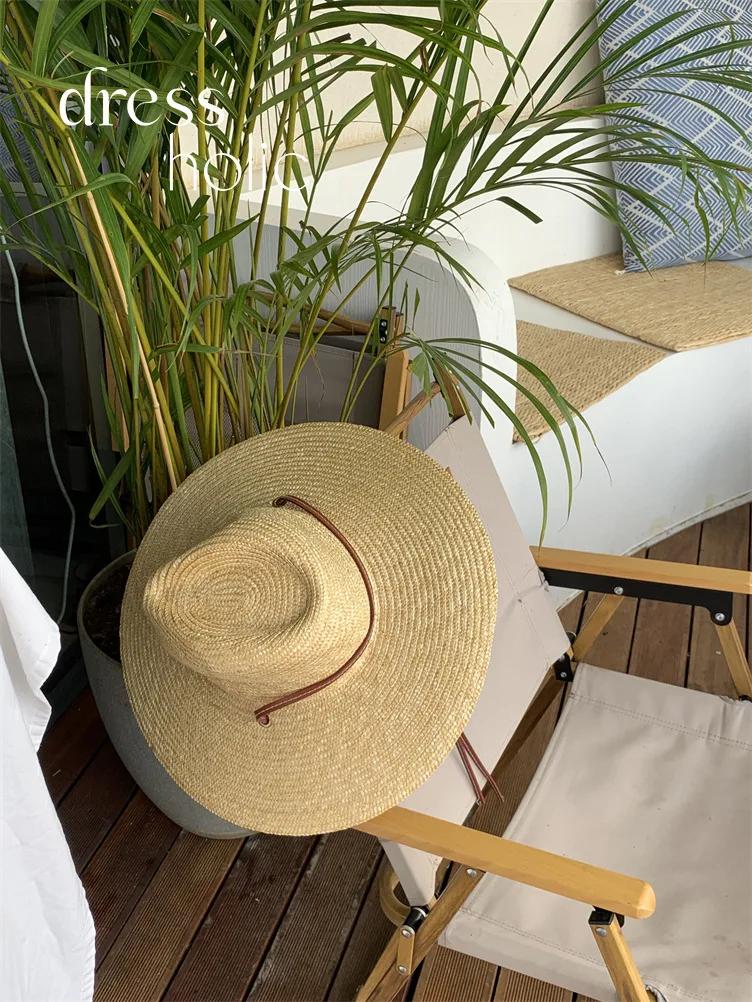 Boho Straw Hat with Leather Lace, Wide Brim Sun Protection Breathable Vacation Accessory M 56-58cm
Boho Straw Hat with Leather Lace, Wide Brim Sun Protection Breathable Vacation Accessory M 56-58cm
