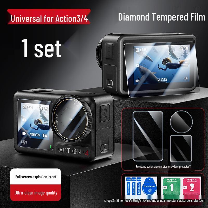 DJI Action 3/4/5 Pro Tempered Screen Protector for OSMO Sports Camera
DJI Action 3/4/5 Pro Tempered Screen Protector for OSMO Sports Camera