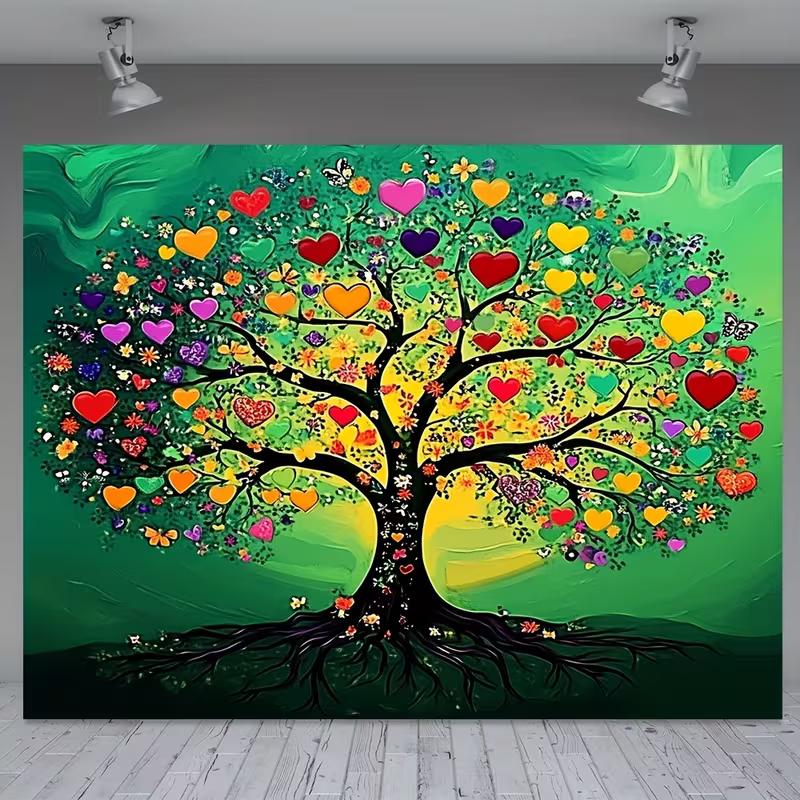 2D Rainbow Heart Tree Backdrop, 2D Flat Abstract Life Tree Background for Art Party & Room Decoration 47.2x31.5inch/120*80cm
2D Rainbow Heart Tree Backdrop, 2D Flat Abstract Life Tree Background for Art Party & Room Decoration 47.2x31.5inch/120*80cm