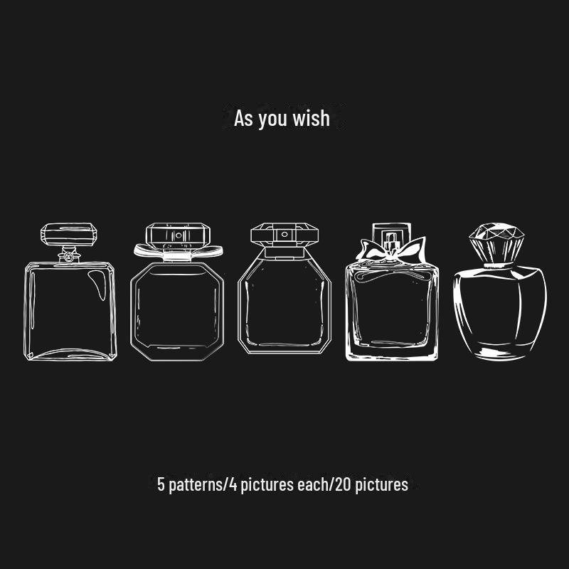 Набор для самостоятельной закладки для бутылок из сухоцветов: Прозрачные наклейки с образцами растений и записки из сухоцветов As You Wish Bookmarks 20