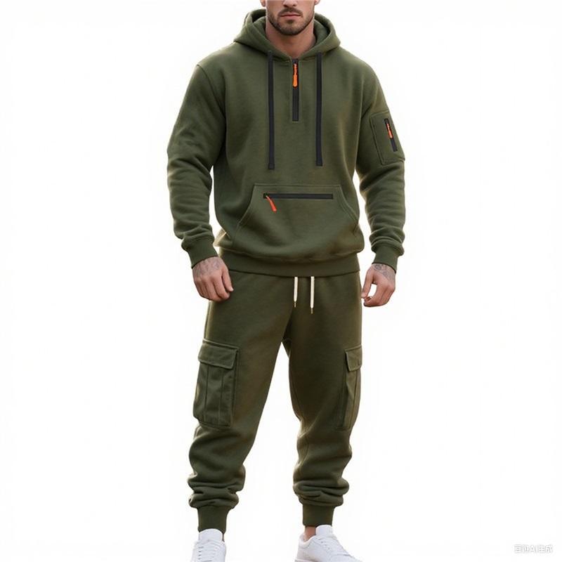 Men s Fleece Lined Hoodie & Cargo Pants Set Half-Zip Drawstring Tracksuit With Multi-Pockets Casual Warm Outfit For Daily & Sports L армия зеленый
Men s Fleece Lined Hoodie & Cargo Pants Set Half-Zip Drawstring Tracksuit With Multi-Pockets Casual Warm Outfit For Daily & Sports L армия зеленый