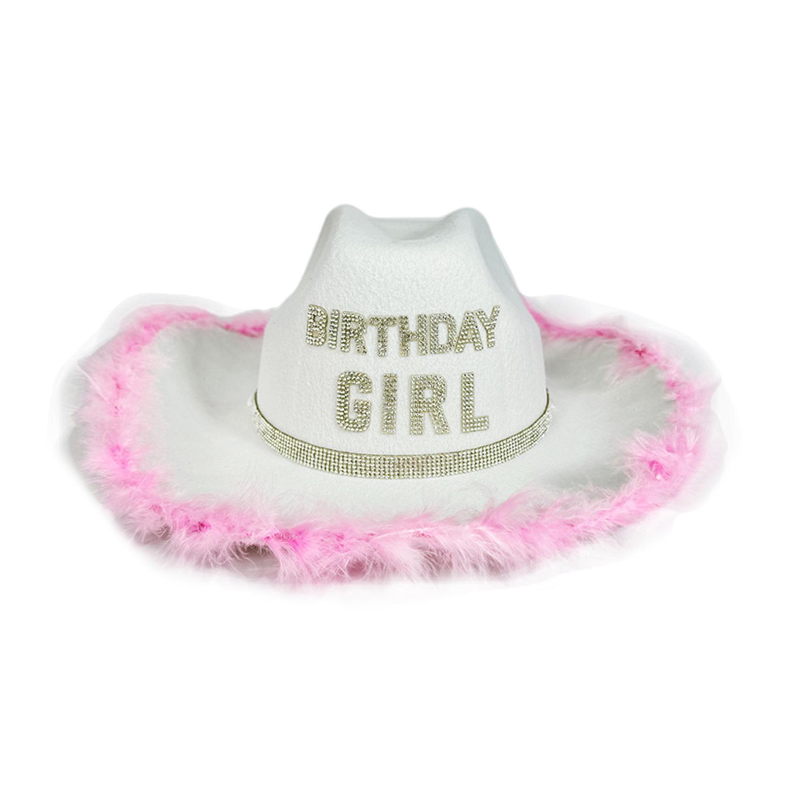 Birthday Girl Hat Feathered Trim Party Hat with Rhinestones Decoration For Birthday Parties Halloween Photography білий
Birthday Girl Hat Feathered Trim Party Hat with Rhinestones Decoration For Birthday Parties Halloween Photography білий