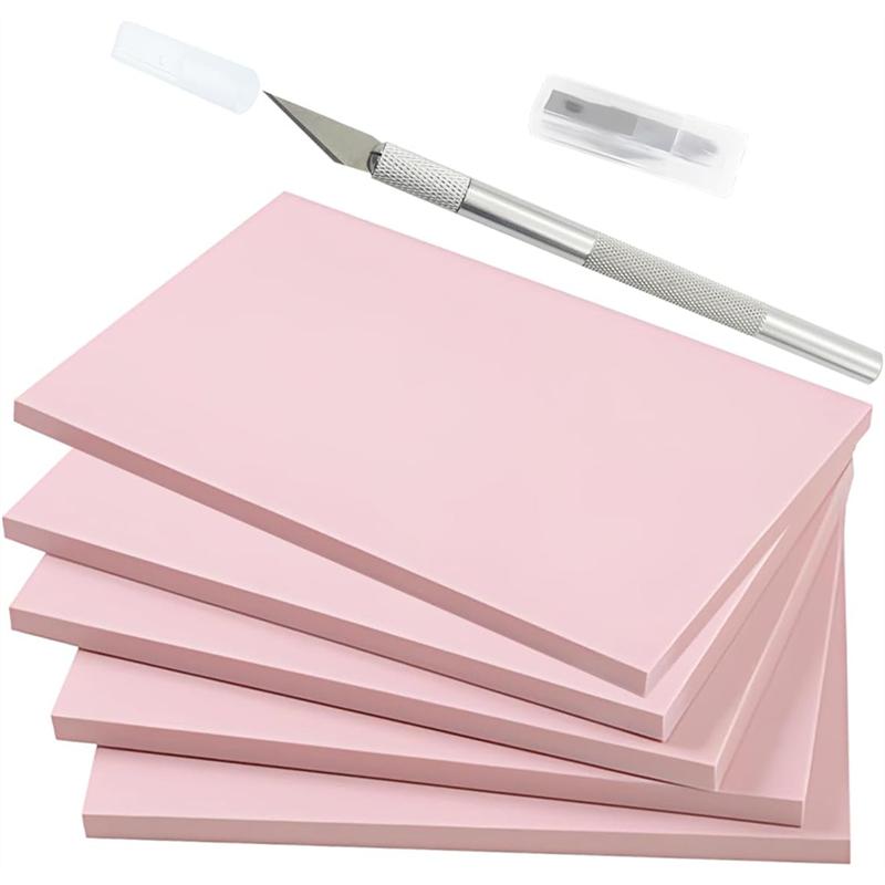 M-Modern-5 Pack Rubber Stamp Carving Blocks,4X6 Pink Linoleum For Printmaking Stamp Maker Carving
M-Modern-5 Pack Rubber Stamp Carving Blocks,4X6 Pink Linoleum For Printmaking Stamp Maker Carving
