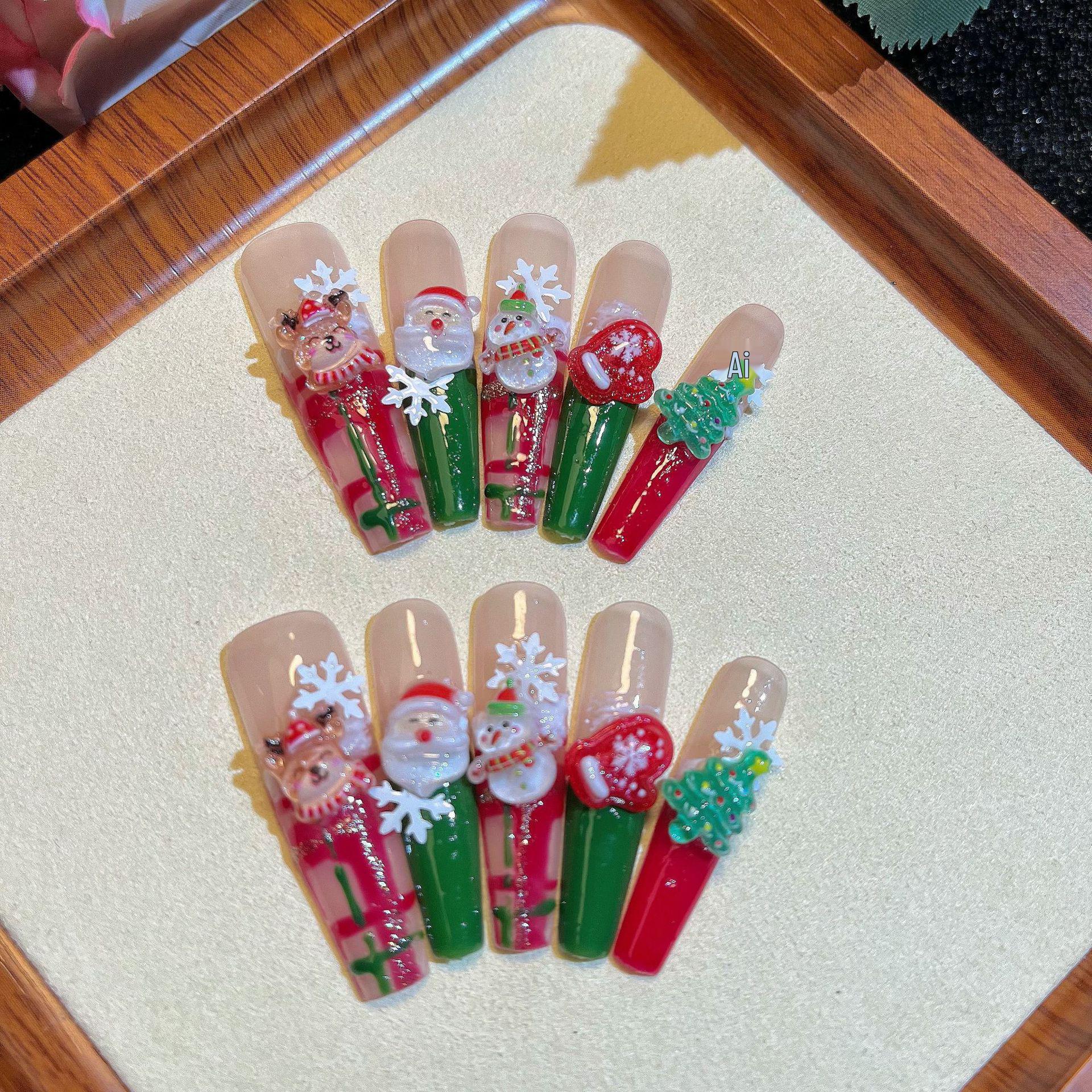 Handmade Wearable Nails Christmas/New Year Nail Art - Cartoon Snowman & Reindeer Ornaments. Medium
Handmade Wearable Nails Christmas/New Year Nail Art - Cartoon Snowman & Reindeer Ornaments. Medium