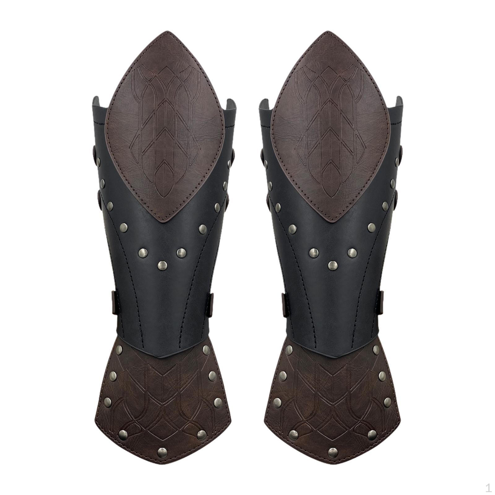 Medieval Arm Bracers Men Wrist Band PU Leather Gauntlet Wristband for Stage темно-коричневого кольору
Medieval Arm Bracers Men Wrist Band PU Leather Gauntlet Wristband for Stage темно-коричневого кольору