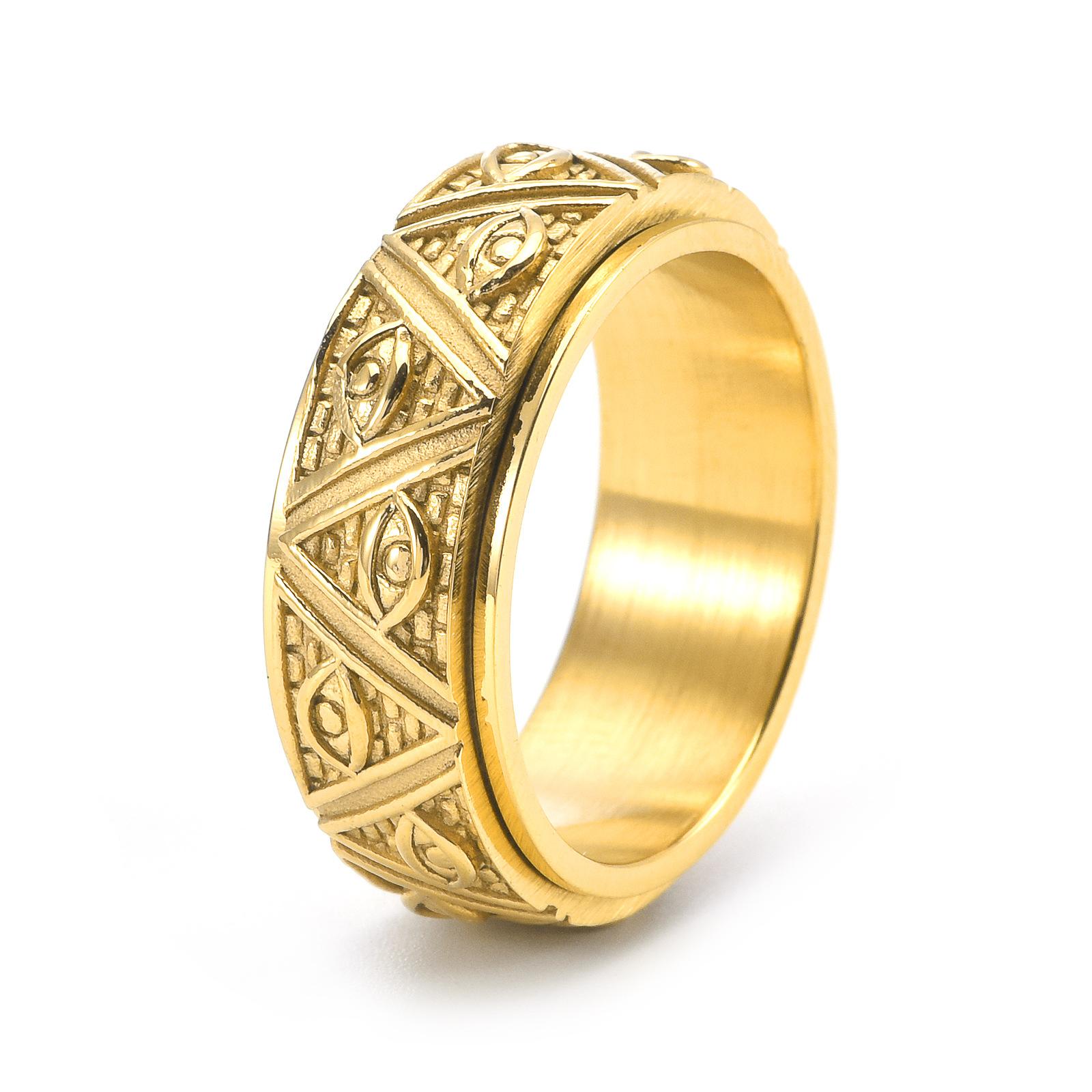 Retro Punk Men s Triangle Pyramid of God s Eye Ring Stainless Steel Ring Gold Plated Jewelry 13 золотий
Retro Punk Men s Triangle Pyramid of God s Eye Ring Stainless Steel Ring Gold Plated Jewelry 13 золотий