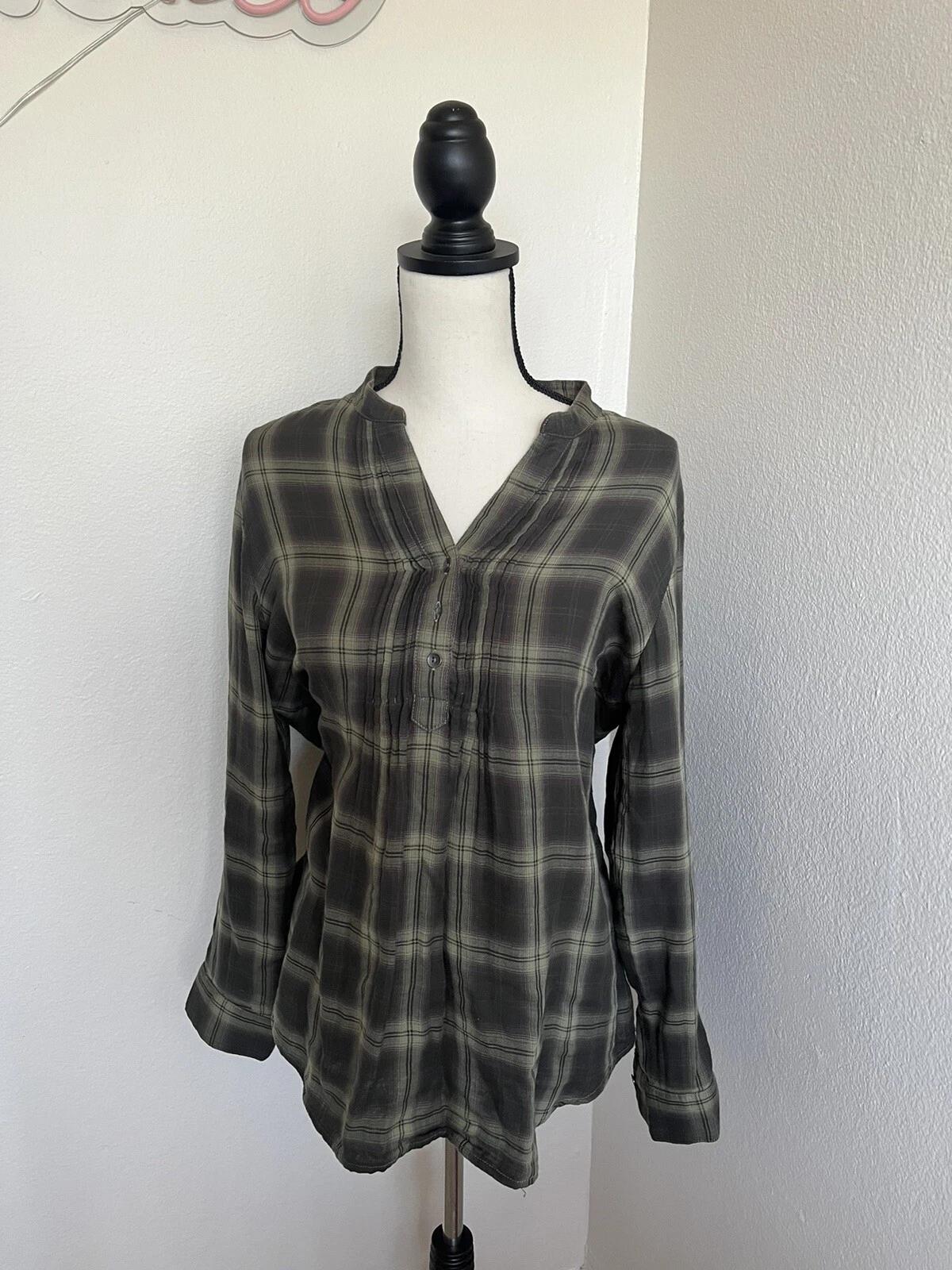 J Jill Green Plaid Long Sleeve VNeck Cotton Tunic Top Medium Partial Button XL
J Jill Green Plaid Long Sleeve VNeck Cotton Tunic Top Medium Partial Button XL
