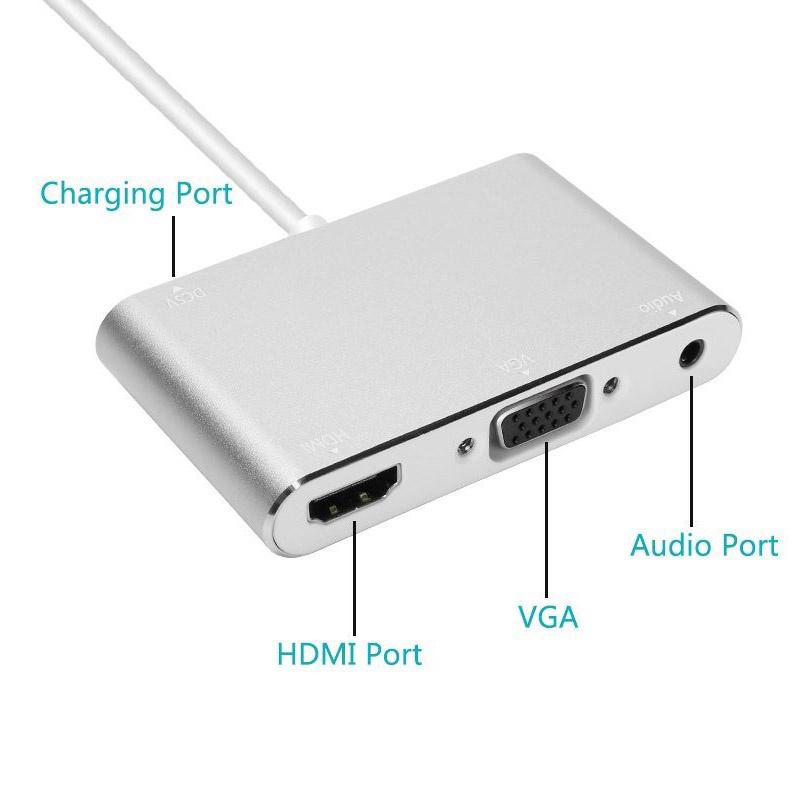 Lightning 8pin to HDMI+VGA+Audio+Micro USB Power Port Adapter Converter with USB Cable for iPhone/iPad As Shown A
Lightning 8pin to HDMI+VGA+Audio+Micro USB Power Port Adapter Converter with USB Cable for iPhone/iPad As Shown A
