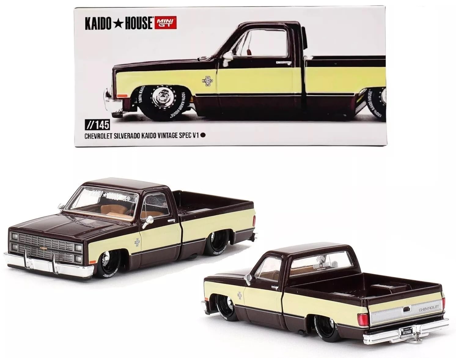 TSMMODEL Литая модель автомобиля Silverado Kaido Vintage Spec Два коричневых кремовых литых игрушечных пикапа, изготовленных Kaido House V1, Tone & 1/64 (7,6 см) Масштаб,
TSMMODEL Литая модель автомобиля Silverado Kaido Vintage Spec Два коричневых кремовых литых игрушечных пикапа, изготовленных Kaido House V1, Tone & 1/64 (7,6 см) Масштаб,
