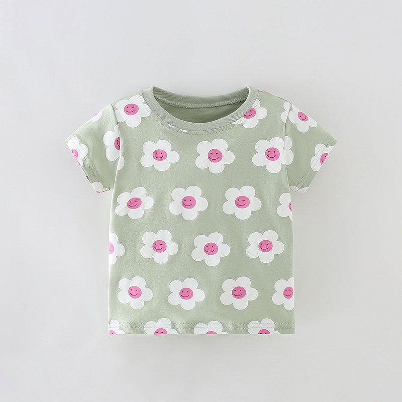 Cute Girls Pure Cotton Short-Sleeved T-Shirt Baby Pea Green Floral Half-Sleeved Top Kidsren s Summer Clothing Base Shirt t Light Green Size 90 Recommended Height 80-90cm
Cute Girls Pure Cotton Short-Sleeved T-Shirt Baby Pea Green Floral Half-Sleeved Top Kidsren s Summer Clothing Base Shirt t Light Green Size 90 Recommended Height 80-90cm
