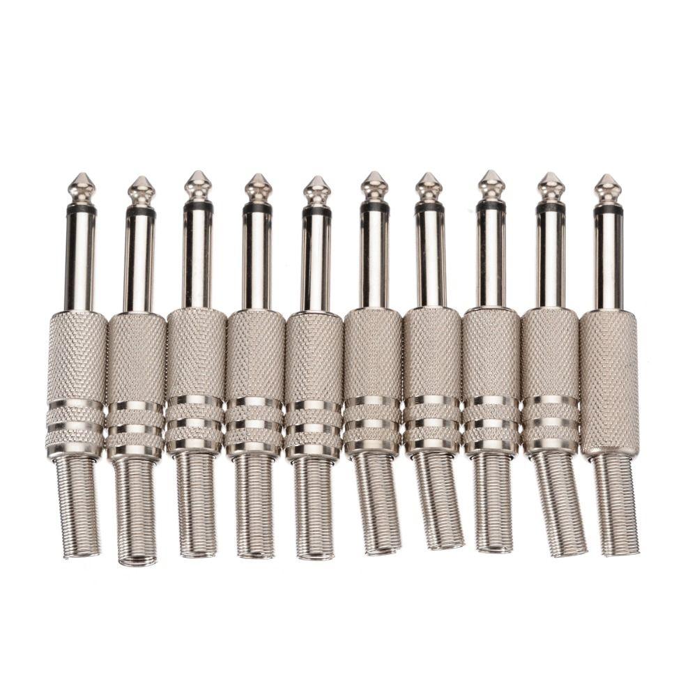 Headphone Plug 6.35mm Audio Plug 1/4 Mono Jack Adapter Soldering Audio Connector 6.35mm Male Jack 10Pcs
Headphone Plug 6.35mm Audio Plug 1/4 Mono Jack Adapter Soldering Audio Connector 6.35mm Male Jack 10Pcs