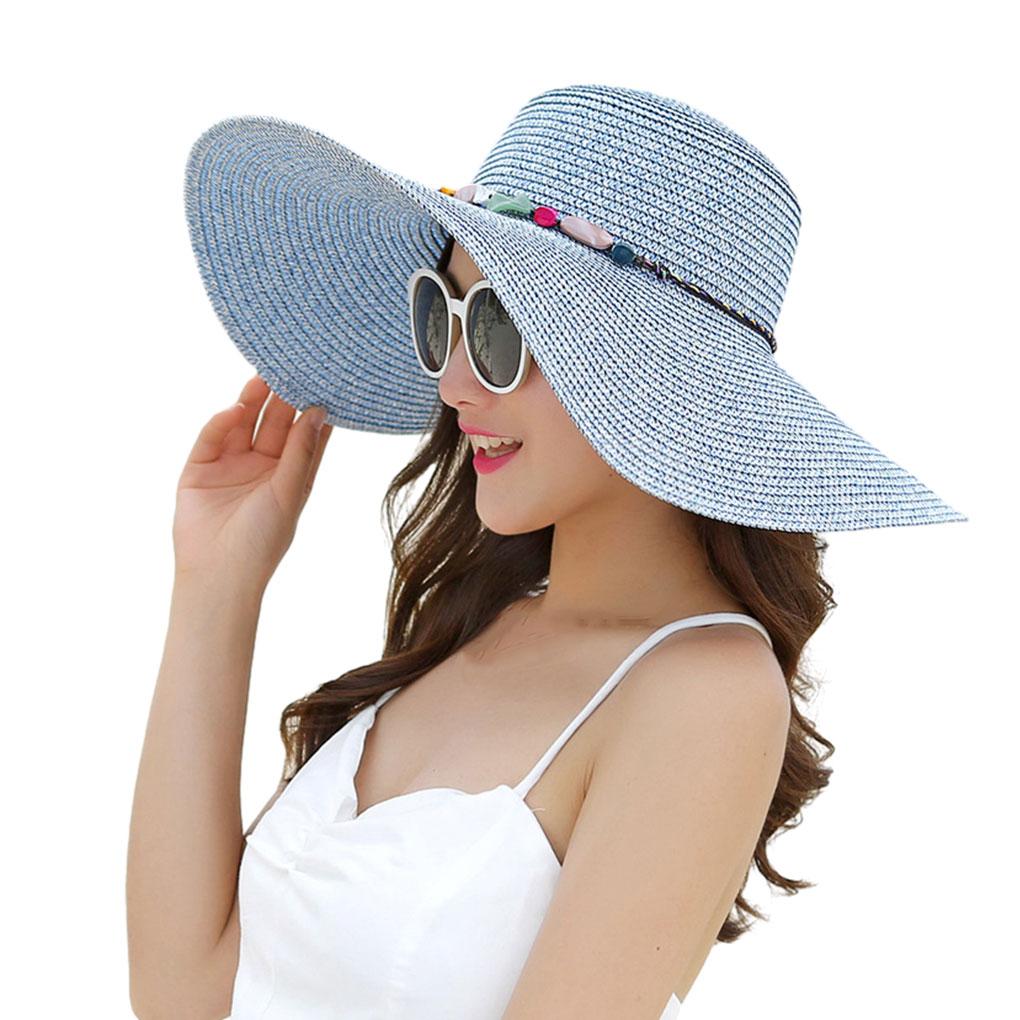 Солнцезащитная шляпа с широкими полями из волокна с декором из искусственных драгоценных камней - Добавление элегантности пляжная соломенная шляпа
Солнцезащитная шляпа с широкими полями из волокна с декором из искусственных драгоценных камней - Добавление элегантности пляжная соломенная шляпа