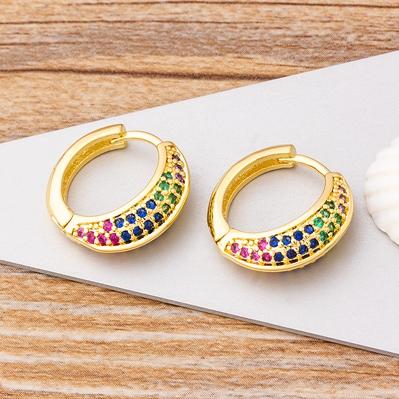 Nidin New Charm Copper Zircon Round Circle Earrings Hoop Earrings Colorful/White Colors For Women Girls Party Wedding Jewelry
Nidin New Charm Copper Zircon Round Circle Earrings Hoop Earrings Colorful/White Colors For Women Girls Party Wedding Jewelry