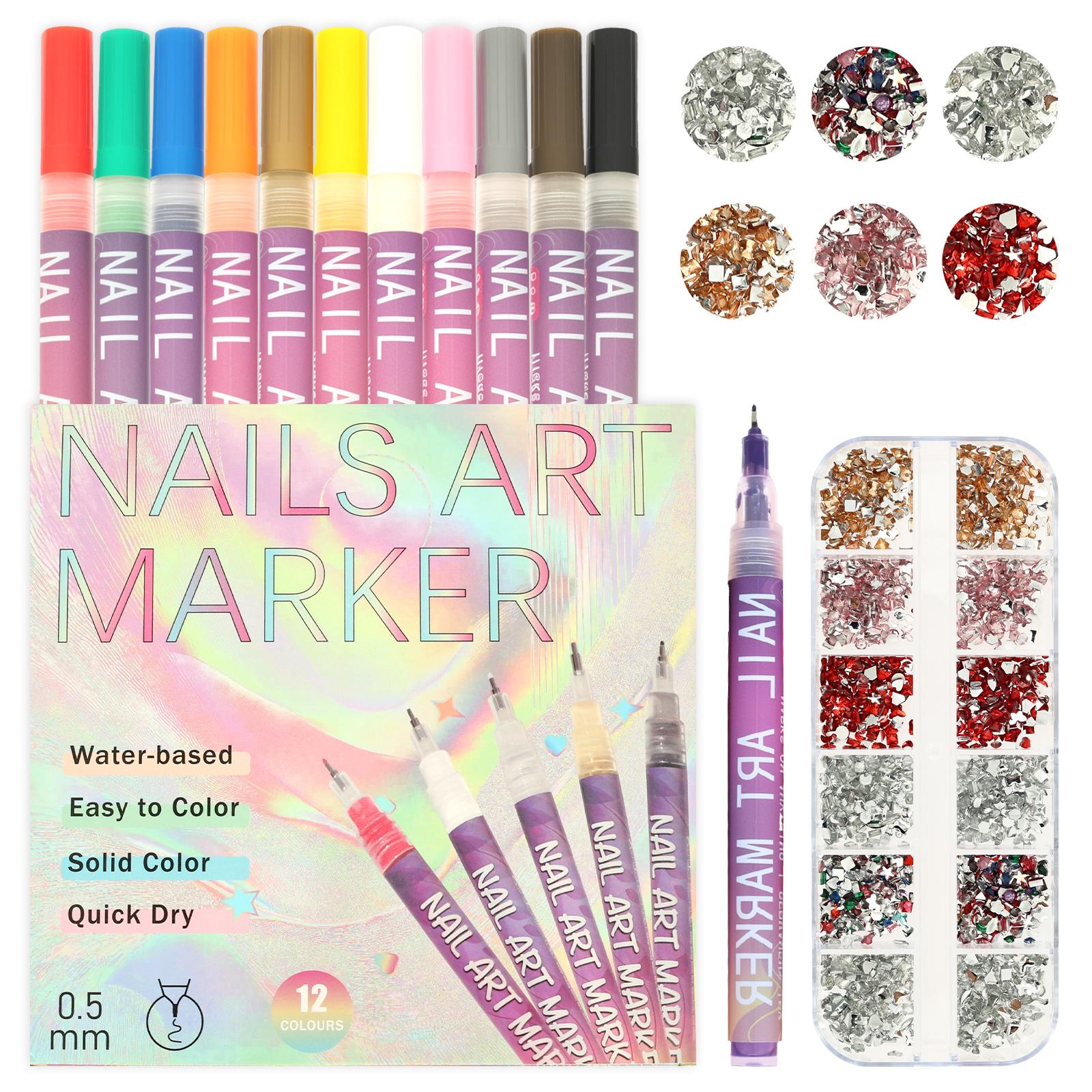 12 Colors Nail Art Pen Set DIY Nail Art Marker 0.5mm Fine Tip Quick Dry Acrylic Paint Marker Fine Tip for Home Salon Graffiti
12 Colors Nail Art Pen Set DIY Nail Art Marker 0.5mm Fine Tip Quick Dry Acrylic Paint Marker Fine Tip for Home Salon Graffiti