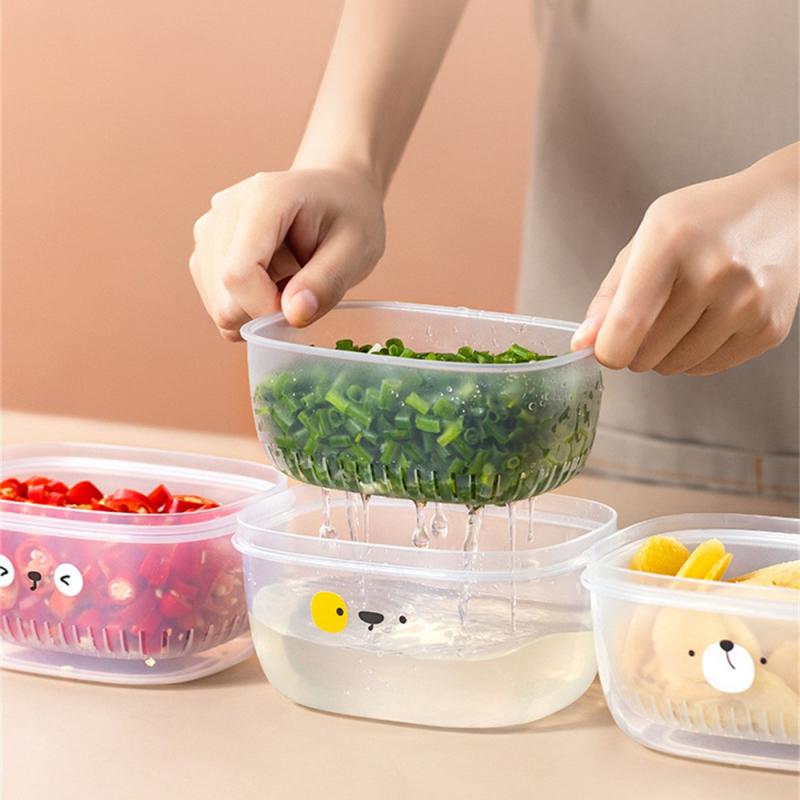 Drain Fresh Box Refrigerator Fresh-Keeping Box Kitchen Storage Box With Lid For Fruit Vegetable Draining Strainers Container Box
Drain Fresh Box Refrigerator Fresh-Keeping Box Kitchen Storage Box With Lid For Fruit Vegetable Draining Strainers Container Box