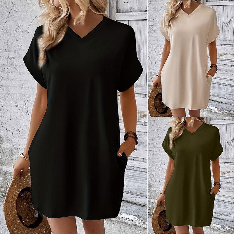 2024 Women s Solid Color Round Neck Loose Short Sleeve Pocket Dress - Spring/Summer Collection M абрикосовий
2024 Women s Solid Color Round Neck Loose Short Sleeve Pocket Dress - Spring/Summer Collection M абрикосовий