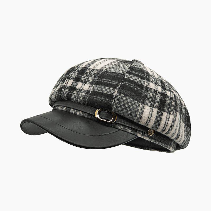 British Style Wool Blend Plaid Newsboy Cap With Wide Brim For Cold Weather Fashion BlackWhite
British Style Wool Blend Plaid Newsboy Cap With Wide Brim For Cold Weather Fashion BlackWhite