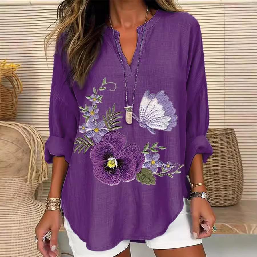 Women s V-Neck Loose Fit Casual Shirt with Roll-Up Sleeves, Summer Boho Blouse S
Women s V-Neck Loose Fit Casual Shirt with Roll-Up Sleeves, Summer Boho Blouse S