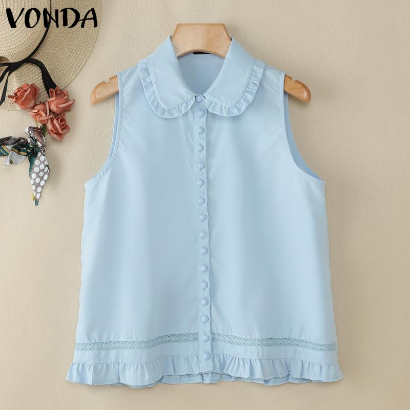 VONDA Women Summer Ruffled Hem Sleeveless Buttons Up Crochet Casual Tank Tops 5XL синій
VONDA Women Summer Ruffled Hem Sleeveless Buttons Up Crochet Casual Tank Tops 5XL синій