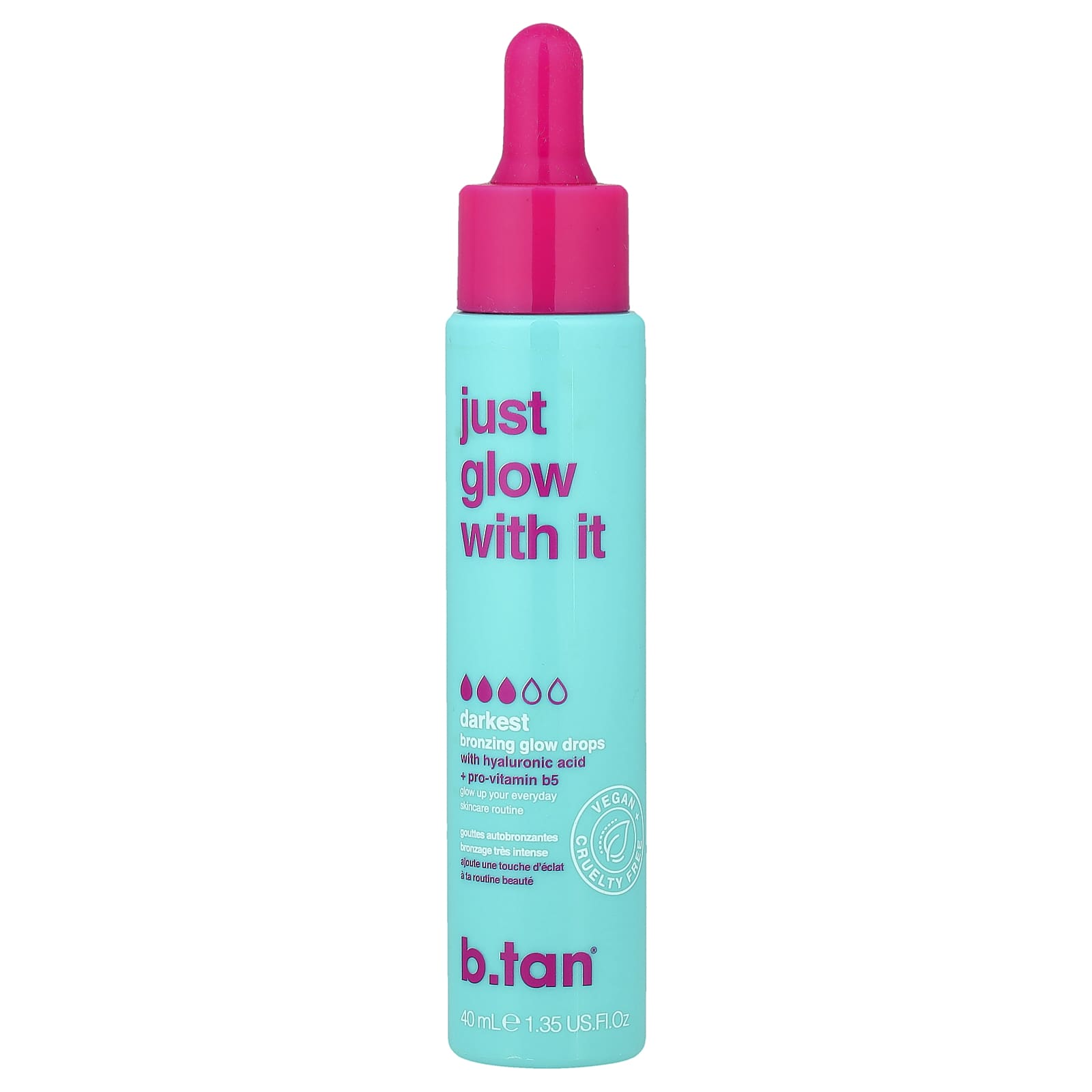 b.tan, Just Glow With It, Bronzing Glow Drops, Darkest, 40ml (1.35fl oz)
b.tan, Just Glow With It, Bronzing Glow Drops, Darkest, 40ml (1.35fl oz)