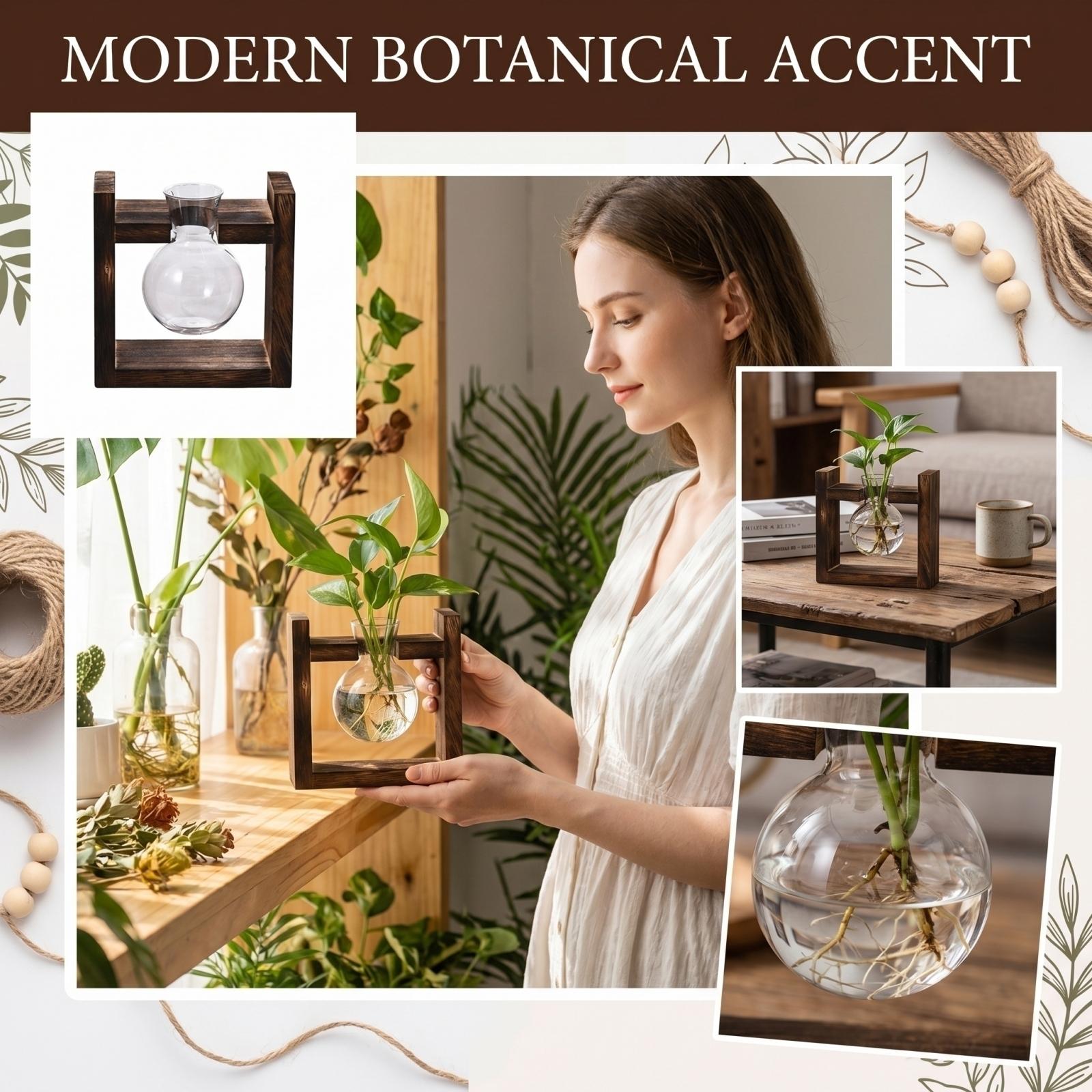 Creative Desktop Decorative Ornament Wooden Frame with Hanging Glass Vase Modern Minimalist Home Office Tabletop Decoration one size
Creative Desktop Decorative Ornament Wooden Frame with Hanging Glass Vase Modern Minimalist Home Office Tabletop Decoration one size