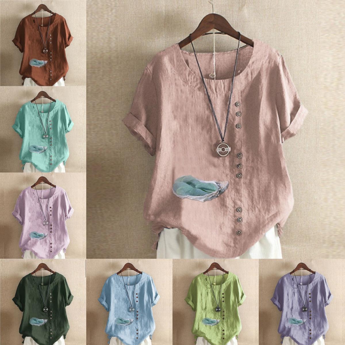 Women s Fashion Round Neck Short Sleeve T-shirt Casual Cotton Linen Graphic Shirt Leisure Loose Leafs Prined Summer Blouse Tops S рожевий
Women s Fashion Round Neck Short Sleeve T-shirt Casual Cotton Linen Graphic Shirt Leisure Loose Leafs Prined Summer Blouse Tops S рожевий