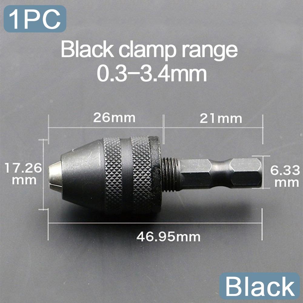 STONEGO 1PC Keyless Drill Chuck 0.3-3.4mm Clamp Range, 1/4 Hex Shank Drill Bit Adapter Converter Quick Change чорний
STONEGO 1PC Keyless Drill Chuck 0.3-3.4mm Clamp Range, 1/4 Hex Shank Drill Bit Adapter Converter Quick Change чорний