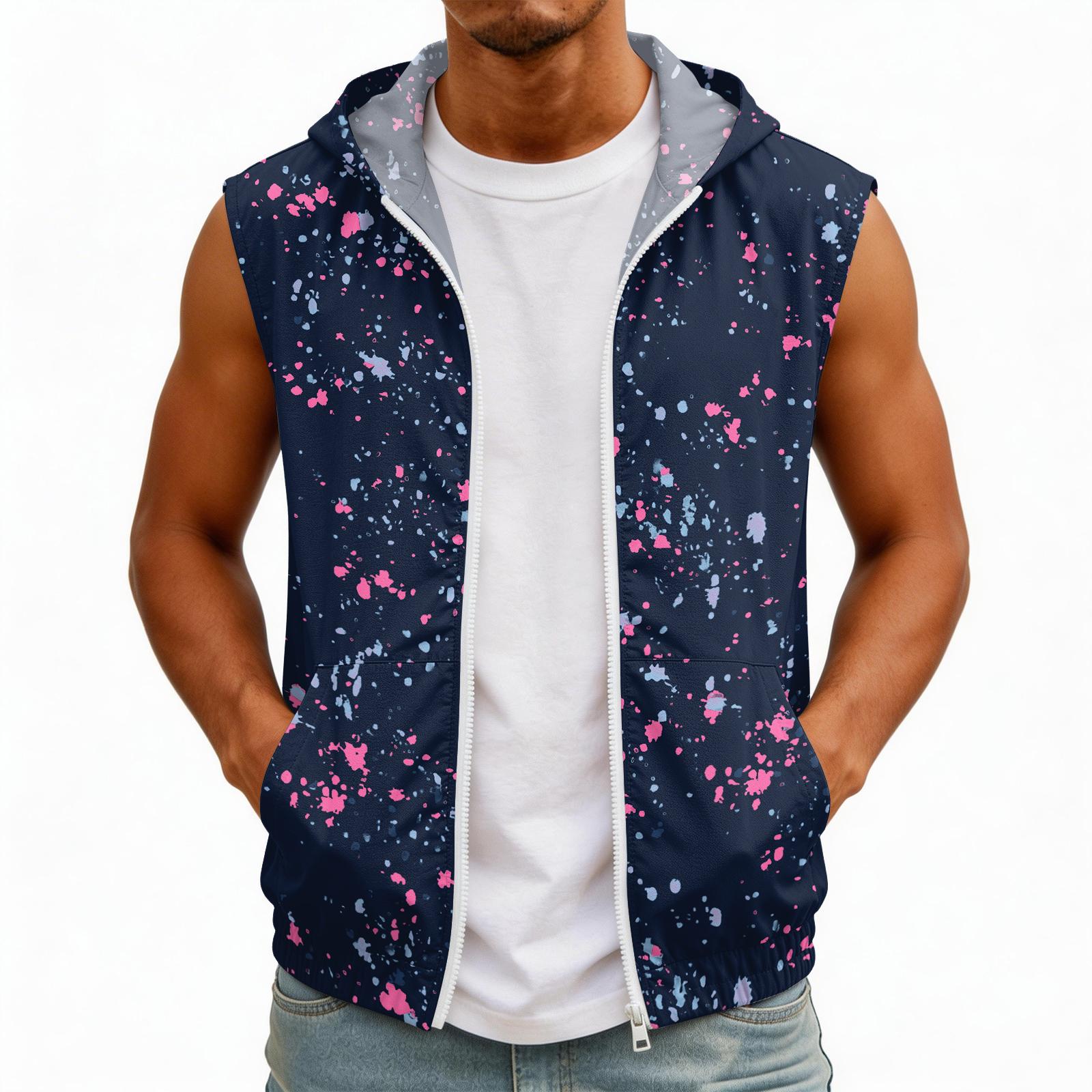 Men s Color Sleeveless Hooded Sun Top With Pockets M синій
Men s Color Sleeveless Hooded Sun Top With Pockets M синій