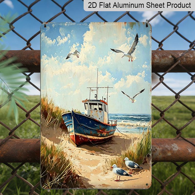 2D Flat Vintage Nautical Metal Wall Art - Rustic for Boat Design Featuring Seagulls and Ocean Waves - Perfect for Home, Garage, or Farmhouse 20*30cm
2D Flat Vintage Nautical Metal Wall Art - Rustic for Boat Design Featuring Seagulls and Ocean Waves - Perfect for Home, Garage, or Farmhouse 20*30cm