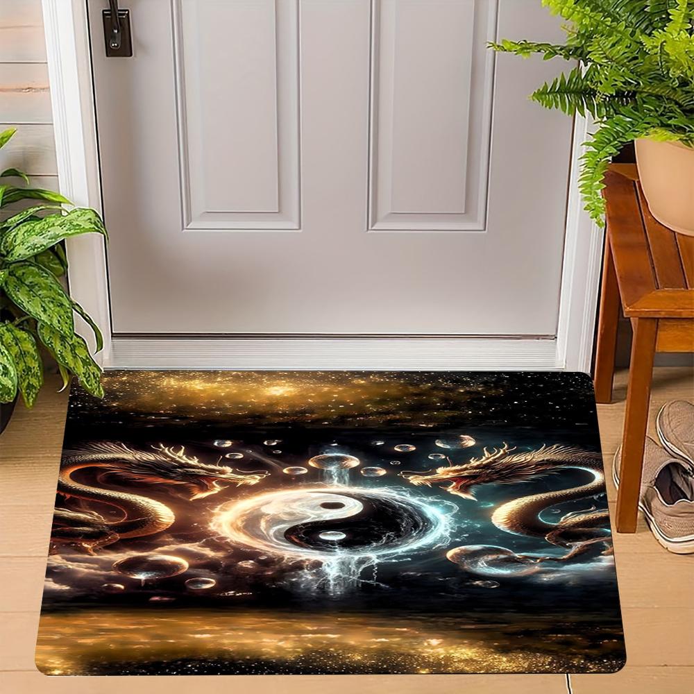 Yin Yang Dragon Pattern Door Mat Vivid Chinese Dragon Designs with Clouds Celestial Elements NonSlip Floor Mat for Home Decor 40x60cm
Yin Yang Dragon Pattern Door Mat Vivid Chinese Dragon Designs with Clouds Celestial Elements NonSlip Floor Mat for Home Decor 40x60cm