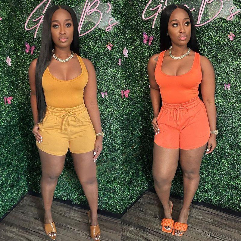 New Two Piece Tank Top Shorts Tie Set Two-piece Set Vest Shorts Tether Suit Orange L
New Two Piece Tank Top Shorts Tie Set Two-piece Set Vest Shorts Tether Suit Orange L