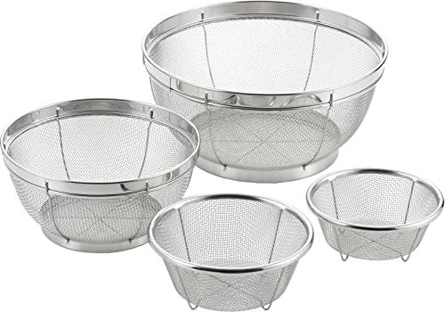 Yoshikawa Mizulead II Stainless Steel Colander, 4 Pieces, 5.1/7.5/9.8 inches (13/15 / 19/25 cm)
Yoshikawa Mizulead II Stainless Steel Colander, 4 Pieces, 5.1/7.5/9.8 inches (13/15 / 19/25 cm)