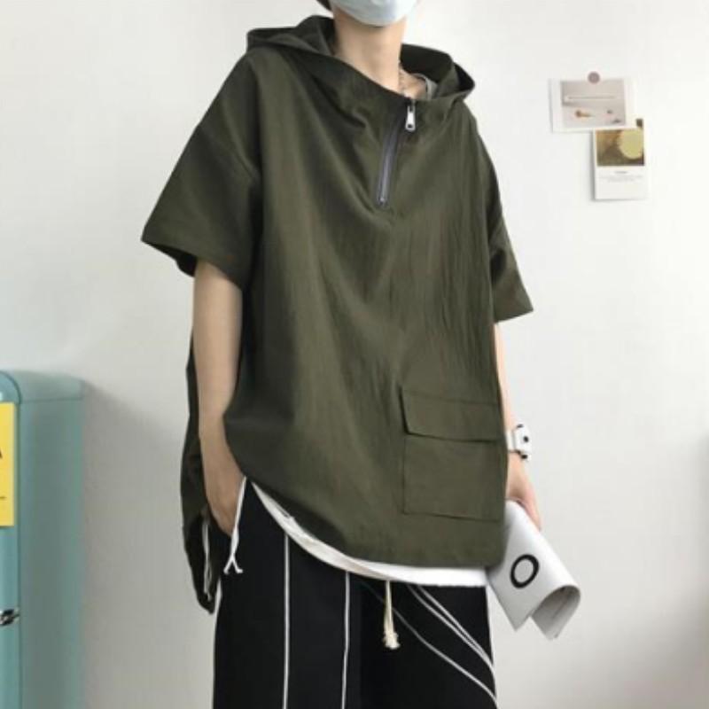 Men s Summer Hong Kong-Style Short-Sleeve T-Shirt, Loose-Fit Hooded Top, Student-Style Retro Jacket 2XL темно-зелений колір
Men s Summer Hong Kong-Style Short-Sleeve T-Shirt, Loose-Fit Hooded Top, Student-Style Retro Jacket 2XL темно-зелений колір