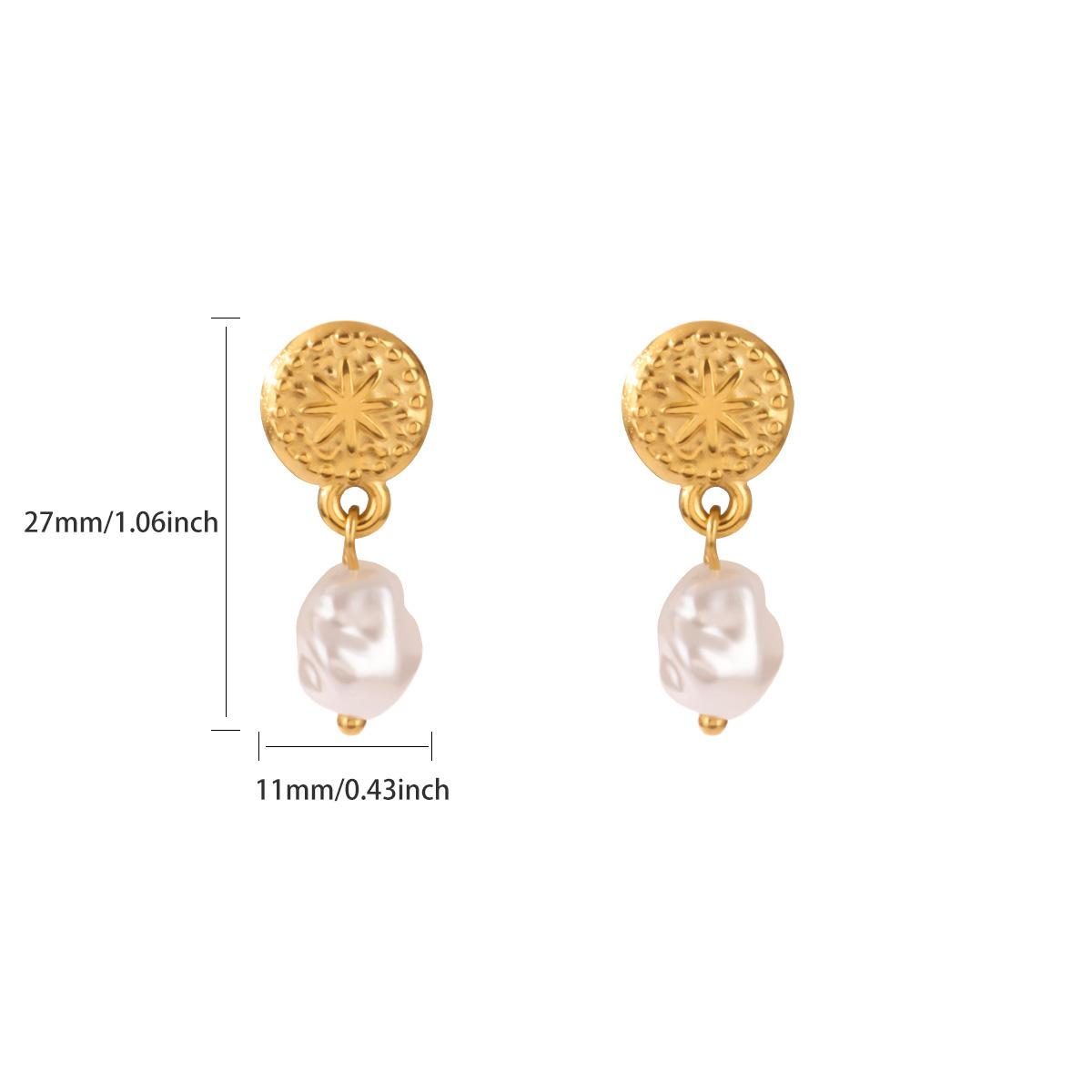 Stainless Steel Geometric Artificial Pearl Earrings 18K Gold-plated Anti Fading Earring for Women Vacation Wedding Jewelry Gifts
Stainless Steel Geometric Artificial Pearl Earrings 18K Gold-plated Anti Fading Earring for Women Vacation Wedding Jewelry Gifts