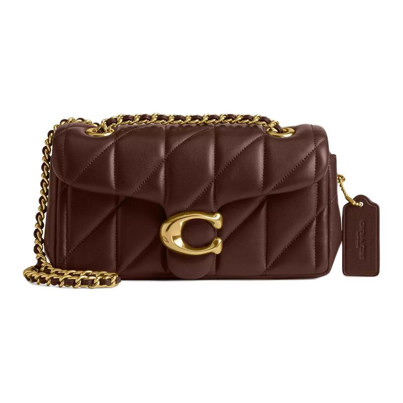 COACH Tabby 20 Striped Quilted Snap Logo Nappa Leather Crossbody Shoulder Bag Small Women s Maple коричневий
COACH Tabby 20 Striped Quilted Snap Logo Nappa Leather Crossbody Shoulder Bag Small Women s Maple коричневий