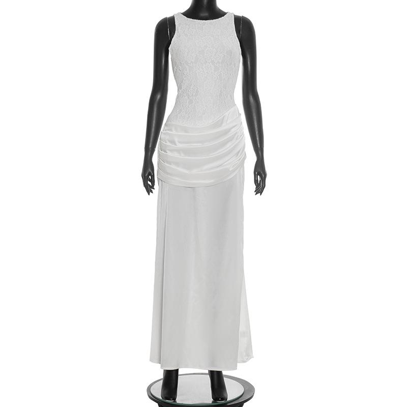 J26DS072: Women s Satin Lace Round Neck Draped Wrap Long Dress for Spring/Summer L
J26DS072: Women s Satin Lace Round Neck Draped Wrap Long Dress for Spring/Summer L