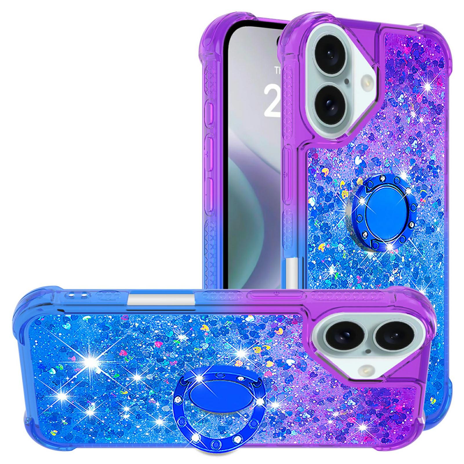 For iPhone 16 TPU Case with Kickstand Gradiant Quicksand Shockproof Cover Purple+Sky Blue
For iPhone 16 TPU Case with Kickstand Gradiant Quicksand Shockproof Cover Purple+Sky Blue