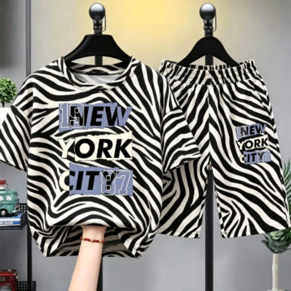Leopard Zebra Color Letter Printed Kids T-shirt and Shorts 2 Piece Set Summer Home Outdoor Casual Outfit for Boys and Girls Kids T-shirt Set 100
Leopard Zebra Color Letter Printed Kids T-shirt and Shorts 2 Piece Set Summer Home Outdoor Casual Outfit for Boys and Girls Kids T-shirt Set 100