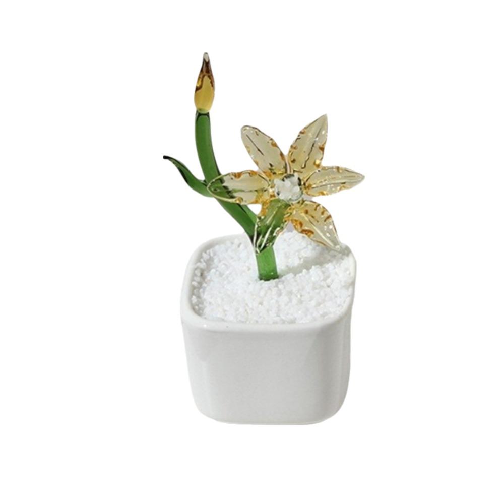 Mini Blown Glass Flower Lily Blown Glass Glass Flower Bouquet with Flowerpot Glass Flower Decor Wedding Decoration жёлтый
Mini Blown Glass Flower Lily Blown Glass Glass Flower Bouquet with Flowerpot Glass Flower Decor Wedding Decoration жёлтый