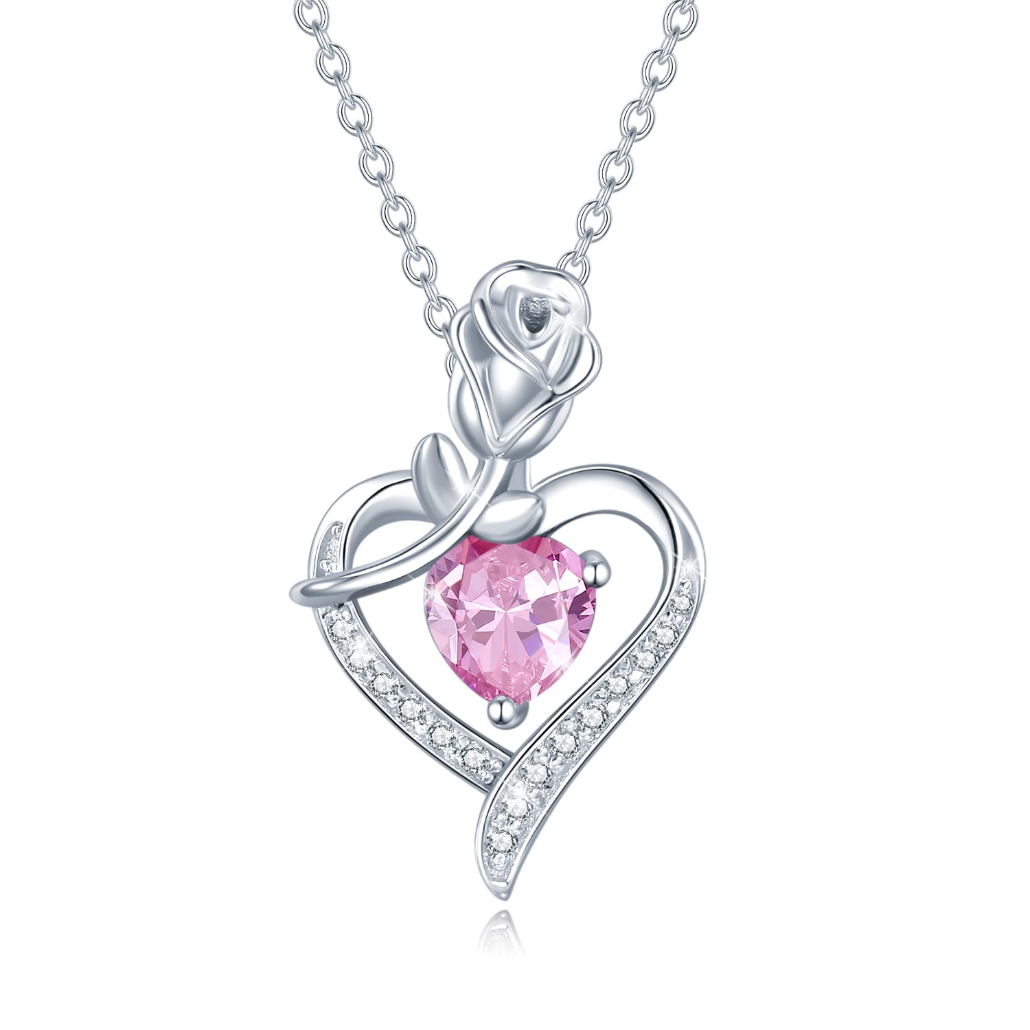 Necklace Pink Tourmaline October Birthstone Rose Motif Heart Necklace Silver Jewelry Accessories Christmas Birthday Anniversary Present Wrapping
Necklace Pink Tourmaline October Birthstone Rose Motif Heart Necklace Silver Jewelry Accessories Christmas Birthday Anniversary Present Wrapping