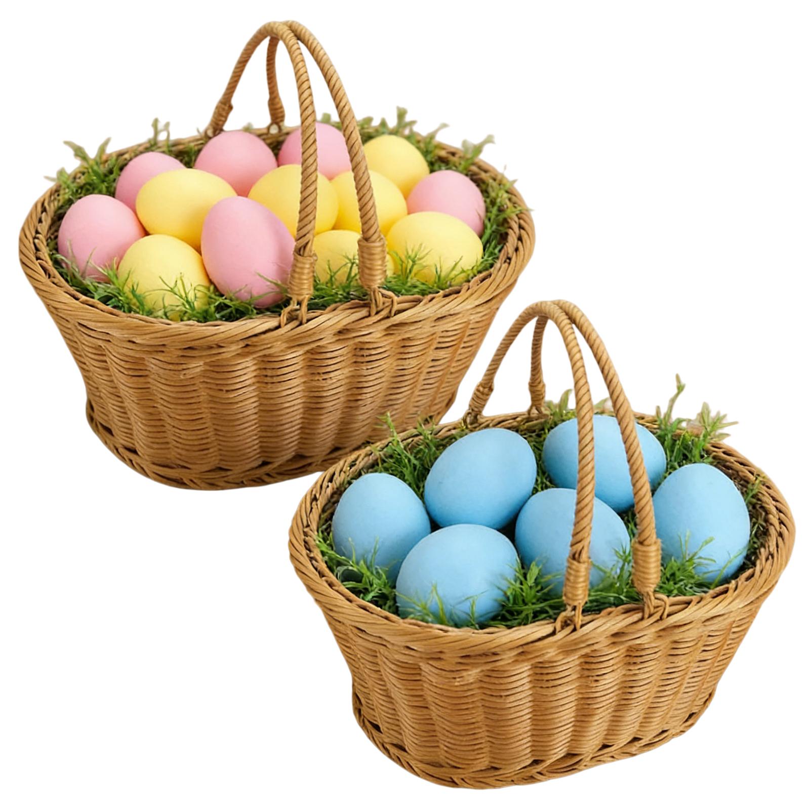 2Pcs Imitation Rattan Fruit Baskets Plastic Handheld Vegetable Basket Snack Storage Container for Children Families Egg Hunts China Mainland
2Pcs Imitation Rattan Fruit Baskets Plastic Handheld Vegetable Basket Snack Storage Container for Children Families Egg Hunts China Mainland