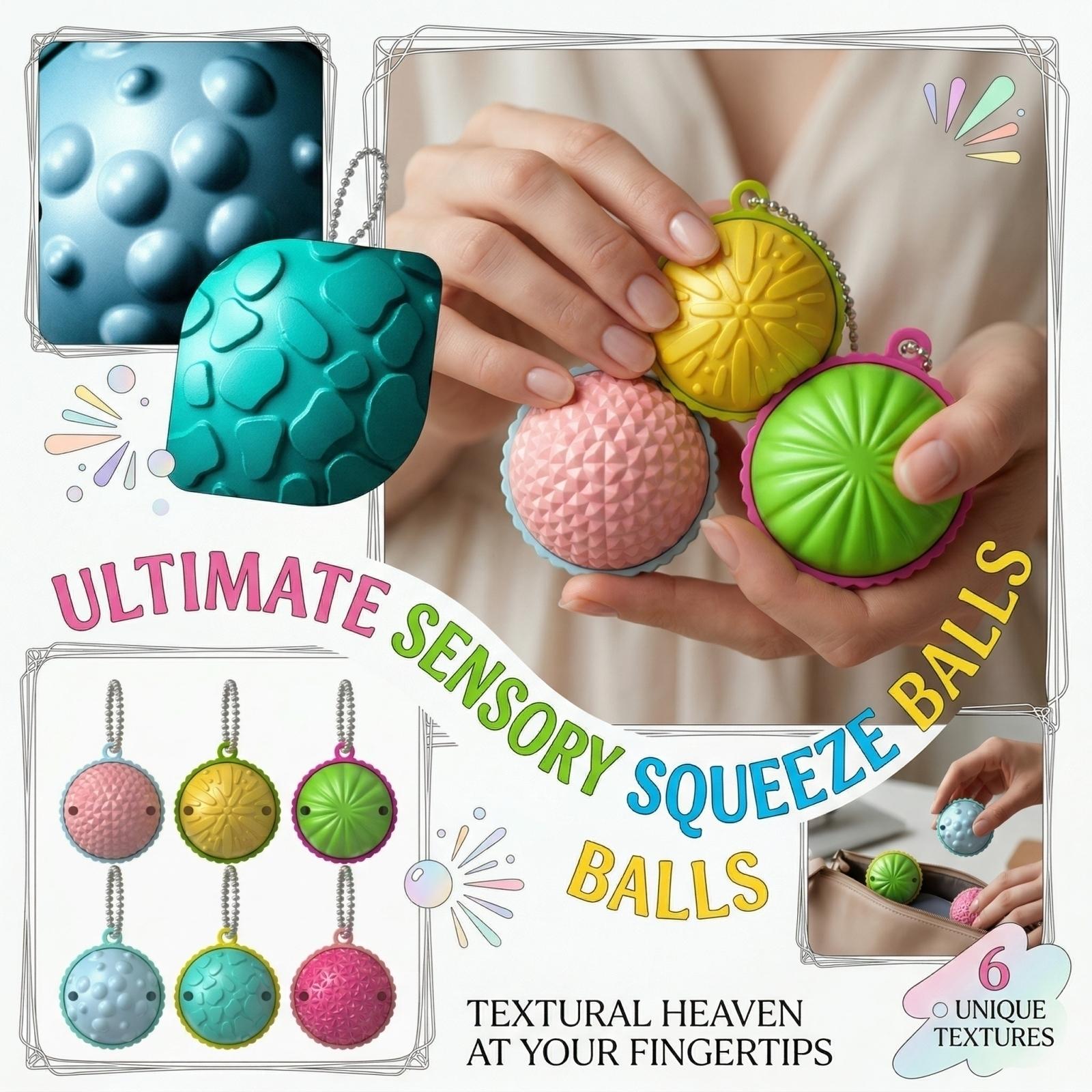 Stress-relieving Toys, A Pack Of 6 Textured Sensory Balls To Stress, Anxiety, And ADHD; A Travel . One Size
Stress-relieving Toys, A Pack Of 6 Textured Sensory Balls To Stress, Anxiety, And ADHD; A Travel . One Size