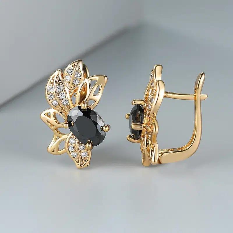 Huitan Oval Black Stone Flower Shaped Hoop Earrings for Women Luxury Wedding Bridal Accessories Match Earrings Trendy Zircon
Huitan Oval Black Stone Flower Shaped Hoop Earrings for Women Luxury Wedding Bridal Accessories Match Earrings Trendy Zircon