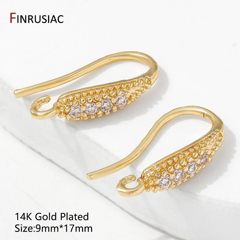 14K Gold Plated Brass With Zircon Earrings Hooks,Basic Earwire Fasteners For DIY jewelry earrings making accessories 2 pairs
14K Gold Plated Brass With Zircon Earrings Hooks,Basic Earwire Fasteners For DIY jewelry earrings making accessories 2 pairs